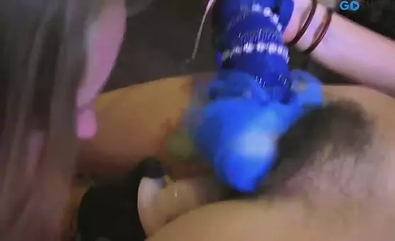 Very Hairy Girl Fingered By Lesbian In Gloves 2 Passionate Armpit Play and Clit Licking